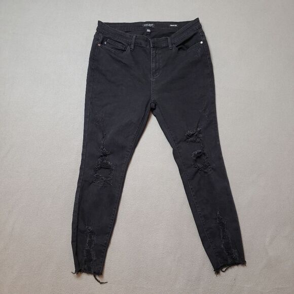 Judy Blue Destroyed / Distressed Skinny Fit Jeans 15/32 black jeans - Picture 1 of 15